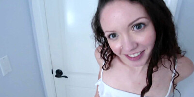 Sweet brunette gets rammed in this POV sex session