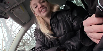 Driver picks up blonde who gives him BJ in car and not only