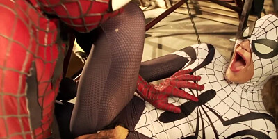 Masked girl sucks a cock and gets fucked at cosplay party