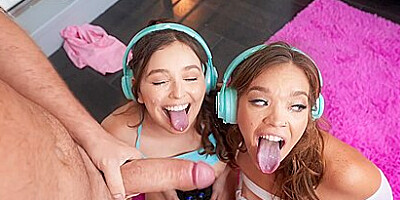 Gamers Take A Cumload To The Face With Leana Lovings, Katie Kush And Kyle Mason