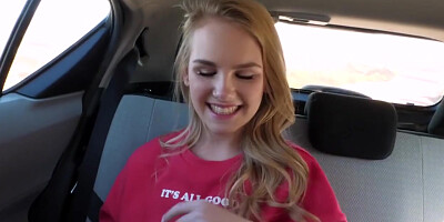 Hitchhiking Teen 18+ Cums In The Backseat Of A Car With Natalie Knight