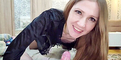 Porn With Dialogues. I Wanted To Jerk Off But A Russian Cuckold Friend Gave His Wife To Me To Fuck