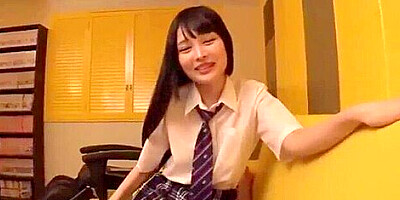 She puts her tits out, spreads her legs, takes out her shaved pussy, and touches it in cowgirl position.