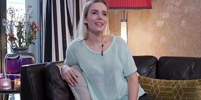 Sandy Pampers Her Shaved Pussy With A Dildo