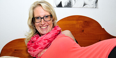 Big boobs blonde enjoying the full length of his dick