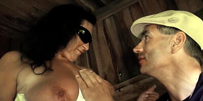 Forester fucks hot partner in cabin and on grass