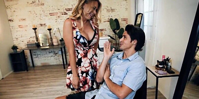 Virgin teen gets screwed by step-auntie and her nephew