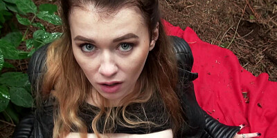 Teen slut gets fucked in the forest in front of the camera