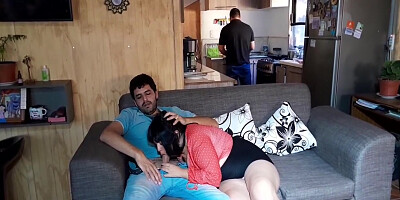 Cuckolding My Husband In The Kitchen While I Fuck His Best Friend -kellyhotstepmom