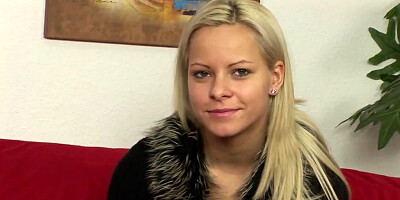 Sweet amateur blonde is double penetrated at porn casting