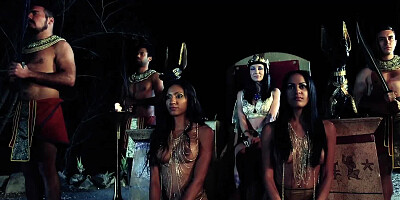 Antony and Cleopatra fuck with wild passion in her throne room