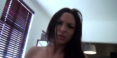 A babe that loves kissing and handling a cock is making a show