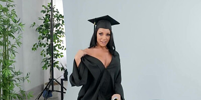 Boy won't stay hungry after sexual coup by the charmer in black