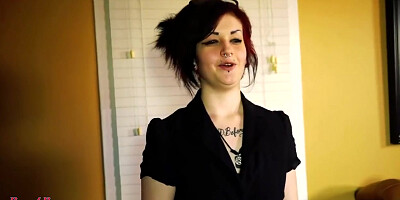 Small Boobed Brunette In Maid Outfit Marci Fucked With Toy!