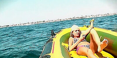 Christin Alexis Gets The Cum Fucked Out Of Her On A Raft In The Ocean
