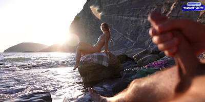 Dick Flash On A Nudist Beach: Stranger Caught Me Jerking Off And Helped Me Cum
