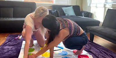 A Huge Sex Toy Used On Her After A Sexy Lesbian Strip Twister Game