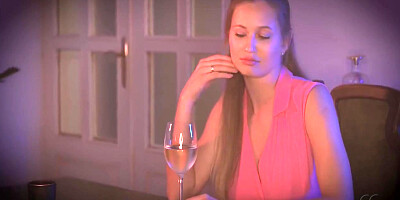 Elegant Dress Masturbation Under Table