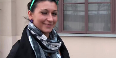 Adorable brunette sucking a dick in the public toilet