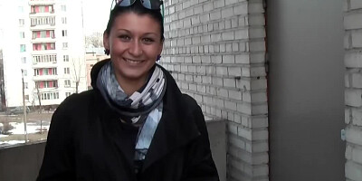 Adorable brunette sucking a dick in the public toilet