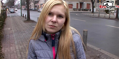 Normal German teen persuaded to have sex on the street
