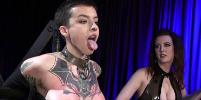 Little Spittle And Cherry Torn - Tattooed Slave Flogged And Face Seated By Le