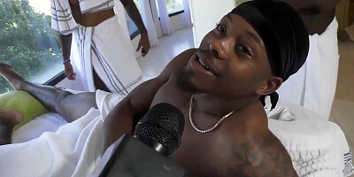 News Reporter Kali Roses Sucks Big Black Athlete Cocks