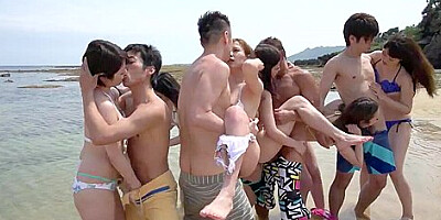 Wild outdoor gang plumb with naughty Japanese hotties at their peak - unrestrained hardcore JAV!