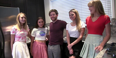 Aften Opal And Kyler Quinn - Four Girls Are In The Pool Sucking And Riding On One Lucky Cock