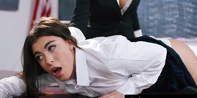 Lez Be Bad - Upset Big-titted Teacher Disciplines Naughty teen 18+ For Teasing Her! Rough Strap-on Fuck - Gal Ritchie And Valentina Nappi