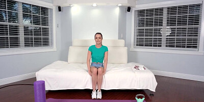 Casting Skinny Teen 18+ In Ponytail In Yoga Pants - Kylie Quinn