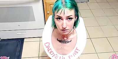 Nasty Tinder Piss Whore Guzzles Piss From Her Own Ass