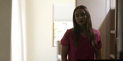 ADULT TIME - Stunning Nurse Laney Grey Comforts Grieving Lesbian Bunny Madison With Her Tongue!