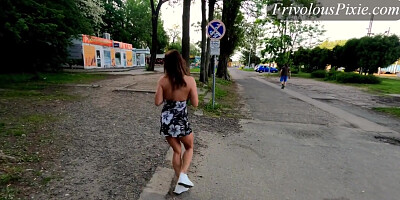 Flashing Masturbation Orgasm And Pissing At The Train Station