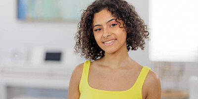 Curly-haired ebony chick sucks nad rides dick in POV video