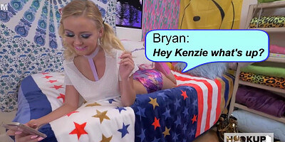 Kenzie Kai, Hookup Hotshot And Bryan Gozzling - Blonde Sweetie Kenzle Kai Dresses Up For A Rough Fuck!