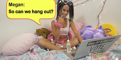 Bryan Gozzling, Hookup Hotshot And Megan Rain In Brunette Slut Deepthroats So Fucking Deep!
