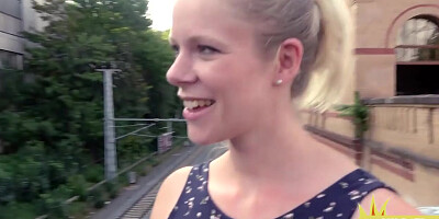German sex date amateur babe public POV fucked outdoor