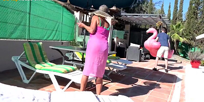 Gorgeous Gilf Fucked By The Pool