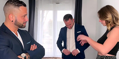 Belle coquine se donne à 2 hommes