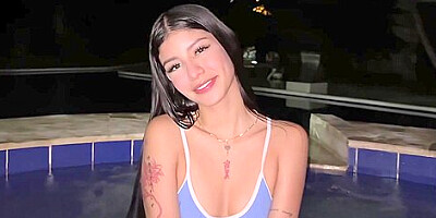 Fucking In The Jacuzzi At Night! Cumface
