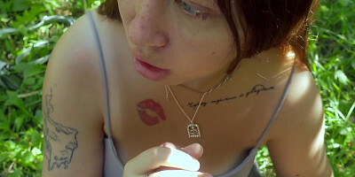 Blowjob And Cum Swallow In Public Park / Pov