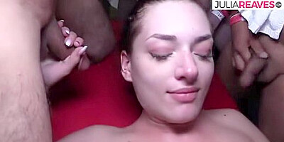 Bukkake Partys - Hot Lisa Gets Fucked By Many Different Dicks In Her First Bukkake Party