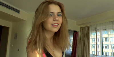 A babe with a meaty pussy is getting her legs behind her head