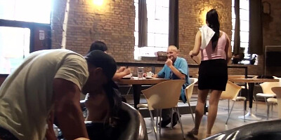 Blonde love sucks dick and gets fucked in a public place