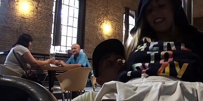 Blonde love sucks dick and gets fucked in a public place