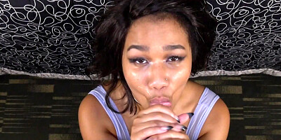 Ebony newcomer penetrated with white fuckstick in POV style
