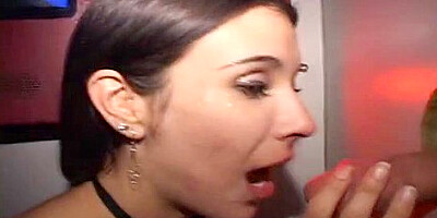First Black Dick For Rich Cunt Skinny Brunette Whore Sucking Glory Hole Penis!
