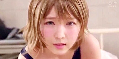 She shakes her hips with bare legs, rubs her breasts, and ejaculates with a hand job.