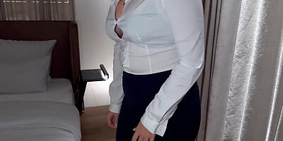 Secretary Meeting Boss In Hotel Room For Doggystyle Creampie - Business-bitch